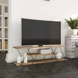 Hanah Home Soporte de TV Canaz v2 Negro y Nogal